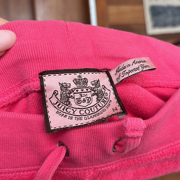 Juicy Couture | Terry Cloth Track Pants Vintage Y2K Size 14 Hot Pink - Picture 5 of 5